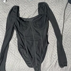 Women’s Black Corset Top Bodysuit